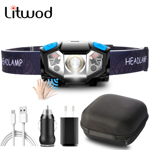 Litwod – lampe frontale Led avec capteur Q5, alimentée par batterie intégrée, rechargeable par USB, idéal pour le Camping, XP-G lumens, 3000 ► Photo 1/6