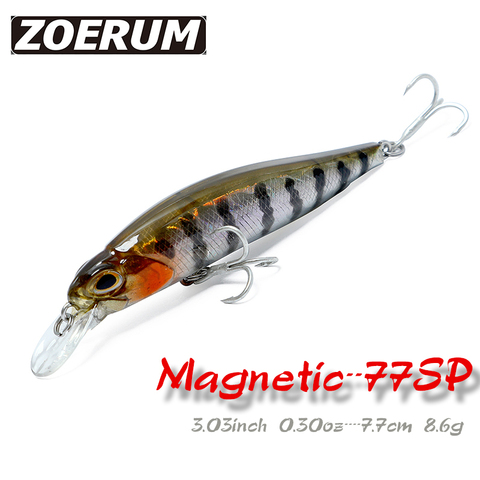 8.6g 7.7cm vairon manivelle Wobblers suspendu leurre de pêche leurre Wobbler appât de pêche magnétique lent naufrage appâts réaliste Jerkbait ► Photo 1/1