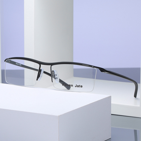 Browline demi-jante alliage métal lunettes cadre pour hommes lunettes mode Cool optiq-luneterie homme lunettes Prescription cadre ► Photo 1/6