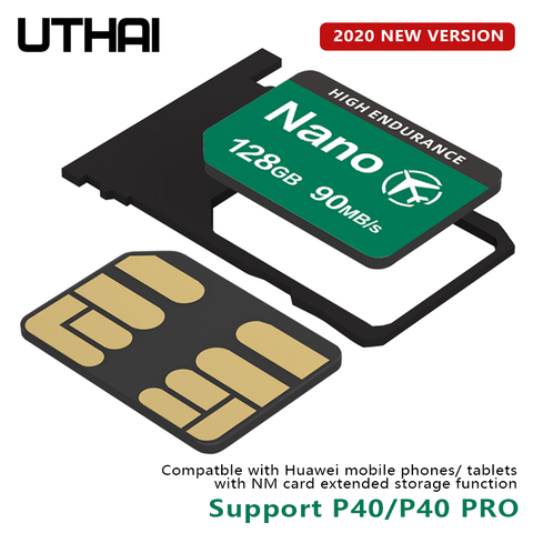 UTHAI C59 carte NM 128GB Nano carte mémoire pour Huawei Mate20 Mate30 X Pro P30 P40 Pro série Nova5 6 MatePad 2022 lu 90 mo/s ► Photo 1/6