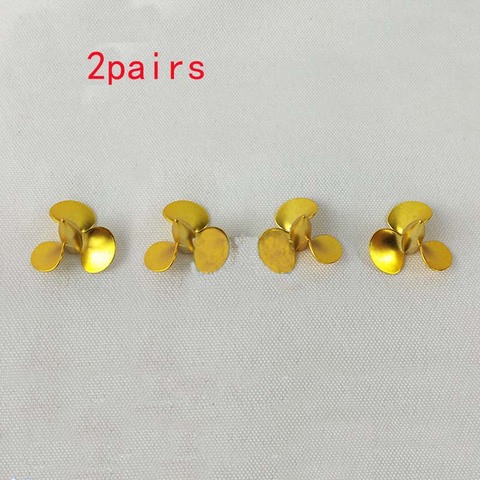 Hélice en alliage à 3 pales en métal, 2 paires, accessoire d'immersion complet avec trou d'arbre de 3mm de diamètre pour modèle de bateau RC à monter soi-même ► Photo 1/2
