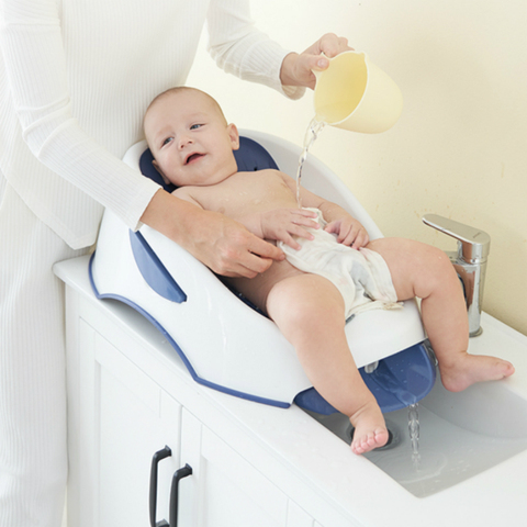 Baignoire multifonction 2 en 1 pour bébé, siège de bain Portable pour nouveau-né en Pp amovible, Stable et antidérapant ► Photo 1/6