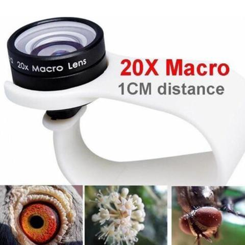 Téléphone portable Macro objectif 20X Super téléphone portable Macro lentilles pour Huawei xiaomi iPhone 6 7 8 10 Samsung utiliser seulement 1cm de Distance ► Photo 1/6