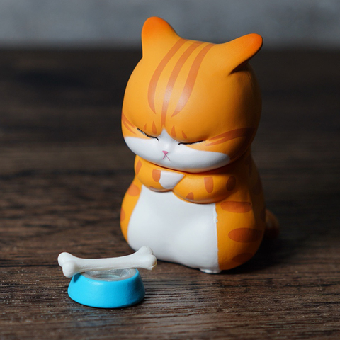 9 pièces/ensemble au hasard en détresse chat mignon drôle déprimé chats jouets Anime Action jouet figurines modèle cadeau pour fille ami enfants ► Photo 1/5