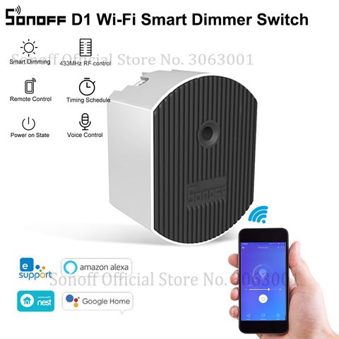 SONOFF – interrupteur variateur intelligent D1 Wifi, Mini Module de commutation pour maison intelligente, réglage de la luminosité, application/voix/RM433 RF, télécommande ► Photo 1/6