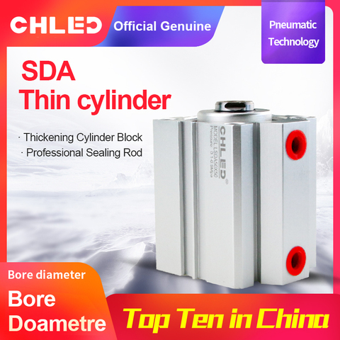 Cylindre pneumatique Chled Type 12/16/20/25/32/40/50/63mm, alésage 5/10/15/20/25/30/35/40/45 cylindre d'air pneumatique à course de 50mm ► Photo 1/6