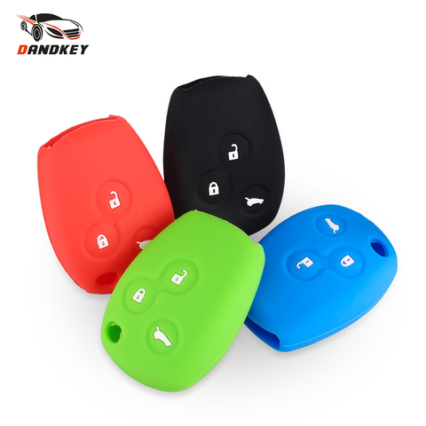 Pisskey – housse de clé télécommande 3 boutons en Silicone, compatible avec RENAULT, contrôleur de Trafic, Kangoo, Clio, DACIA, Logan, Sandero ► Photo 1/6