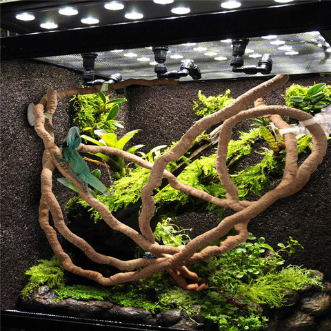 Grandes vignes flexibles de 1.5/2.5/3m, décoration pliable pour l'habitat des Reptiles grimpeurs dans la Jungle, fournitures pour animaux de compagnie, décoration de Terrarium ► Photo 1/6