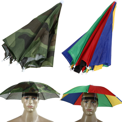 2 couleurs Parapluie chapeau Parapluie Parasol soleil ombre Camping randonnée pêche Parapluie Festivals en plein air Brolly Parasol ► Photo 1/6