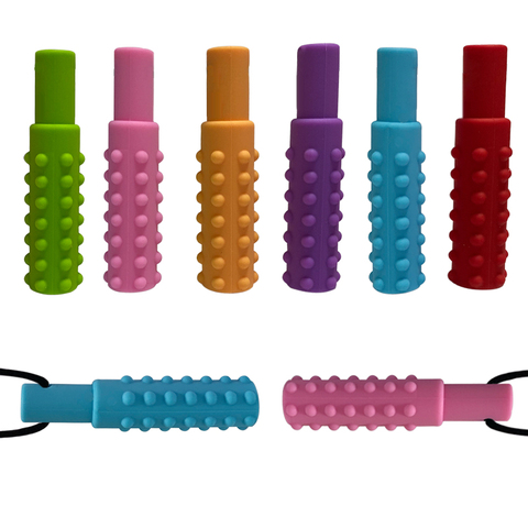 Anneau de dentition en Silicone pour bébés, collier à mâcher, pendentif sensoriel, jouets à moteur Oral, outils de thérapie pour autisme, tdah, produits pour enfants ► Photo 1/5