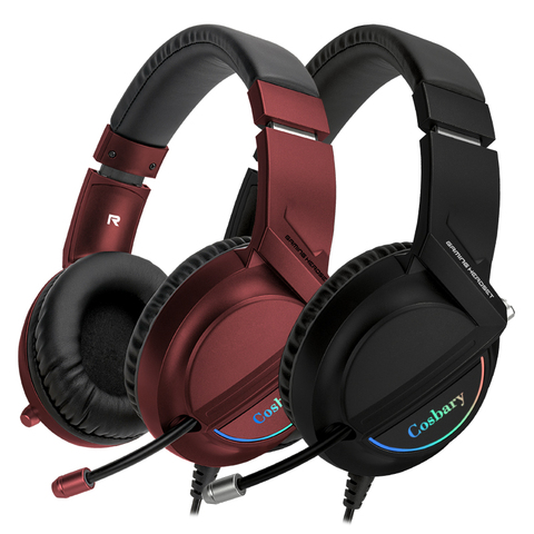 Casque de jeu cosbaire avec Microphone, casque de jeux filaire, casque de jeu Surround audio lecteur de jeu adapté pour PC PS4 Xbox ► Photo 1/6