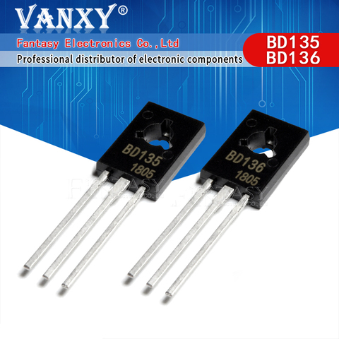 Lot de 50 transistors à Triode épitaxial BD135 + BD136, 25 pièces chacun, PNP NPN, 126 ► Photo 1/4