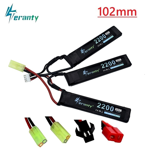 (3-en-1) 1 pièces 3S pistolet à eau Lipo batterie 11.1V 2200mAh 35C 452096 pour Mini Airsoft BB pistolet à Air électrique jouets RC pièces 102mm ► Photo 1/3