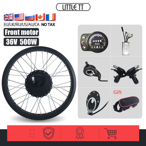 Kit moteur roue avant électrique pour vélo large, 20/26 pouces, 36v, 500w, 4 couleurs ► Photo 1/6