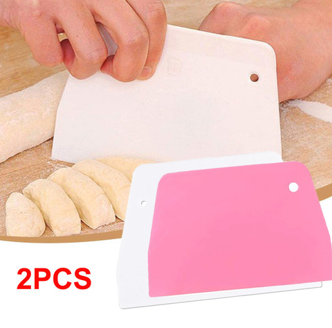 2 grattoirs à pâte crème spatule à gâteau lisse grattoir de cuisson grattoirs de cuisine polyvalents pour pâte à Pizza pâtisserie gâteau ► Photo 1/6