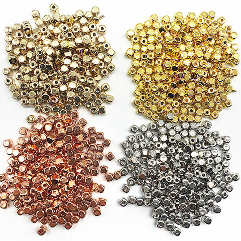 MiNi perles d'espacement carrées CCB, 200 pièces de 3mm 4mm, pour la fabrication de bijoux, accessoires de bricolage ► Photo 1/6