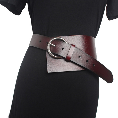 Mode larges ceintures pour femmes de luxe en cuir véritable taille Corset ceinture cummerbund robe féminine ceintures décorer ceinture accessoire ► Photo 1/6