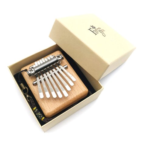 Piano à pouce 8 tons, Mini Kalimba, Instrument de musique Portable, planche entière en bois, meilleur cadeau ► Photo 1/6