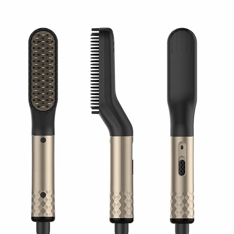 Lisseur cheveux brosse lissage peigne outils pour femmes hommes barbe Mini redressage rapide chauffage électrique chaud 200 ° c utilisé à la maison ► Photo 1/6