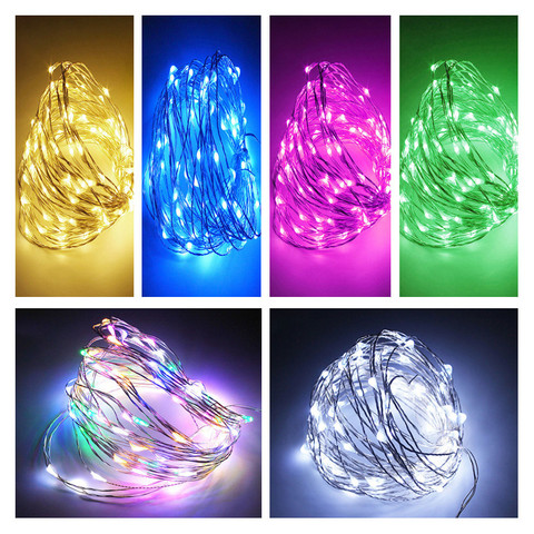 Guirlande lumineuse à lumière Led 10m/5m, féerique, pour noël, vacances, mariage, décoration, usage extérieur, lumière à piles ► Photo 1/6