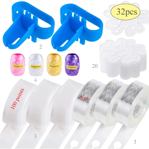 Ballons à pois en arc, 32 pièces, accessoires, chaîne, avec colle, décoration d'arrière-plan pour mariage, anniversaire, noël, décoration d'arrière-plan ► Photo 1/6
