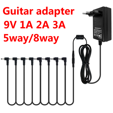 Adaptateur d'alimentation pour pédale d'effet de guitare 5 câbles 8 voies fil de chaîne Daisy 9V DC 1A 2A 3A accessoires ► Photo 1/6