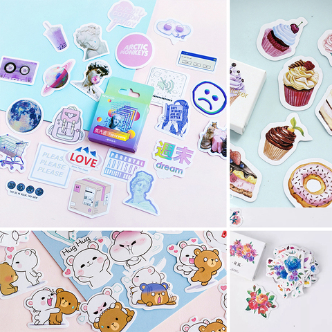 45 pièces/boîte divers autocollants Pack Kawaii planificateur Journal Scrapbooking autocollants papeterie fournitures scolaires ► Photo 1/4