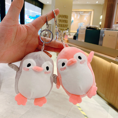 12CM pingouin en peluche poupée poupée porte-clés mignon sac d'école pendentif poupée sac à dos petit ornement ► Photo 1/5