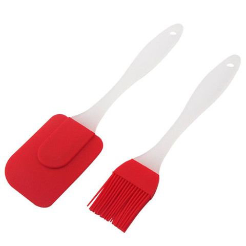 Spatule en Silicone pour barbecue, ustensile de cuisine, Kit d'ustensiles de cuisine résistant à la chaleur, 2 pièces/ensemble ► Photo 1/6