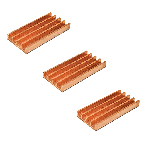 Mini dissipateur thermique Ultra fin en cuivre pur, 3 pièces, mémoire vive, pour VGA MOS GPU IC Chipset dissipateur thermique 19x9x2/3/4mm ► Photo 1/5