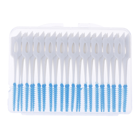 Brosse interdentaire Push-Pull 40 pièces/boîte, 0.7mm, fil orthodontique, gomme, soins buccaux ► Photo 1/6
