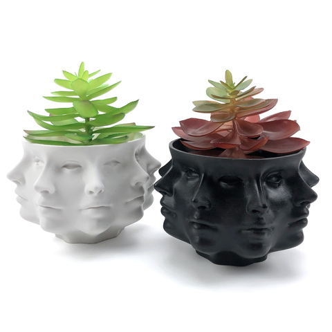 Vase de plantation multi-face petit visage | Pot de plantes d'intérieur, Cactus succulents, décoration de la maison ► Photo 1/6