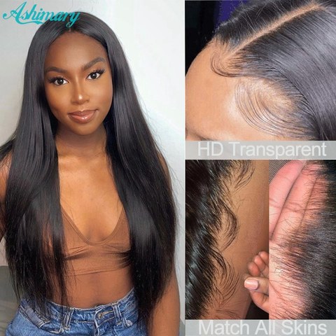 Perruque Lace Frontal Wig transparente HD, cheveux naturels, 6x6, 30 pouces, 360, pour femmes africaines ► Photo 1/6