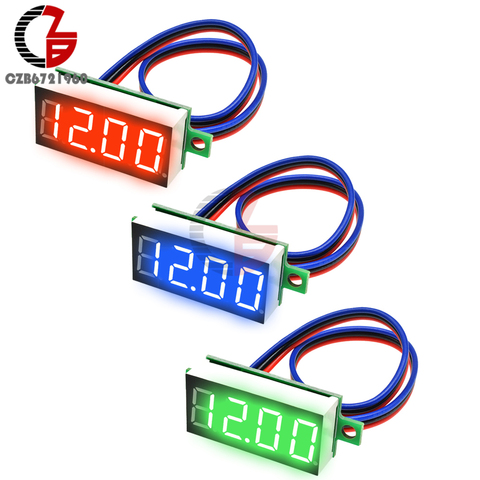 Voltmètre numérique de 100 pouces, panneau, 4 chiffres, pour voiture, haute précision, testeur de capacité de batterie 12V 48V 60V, DC 0-0.36 V ► Photo 1/6