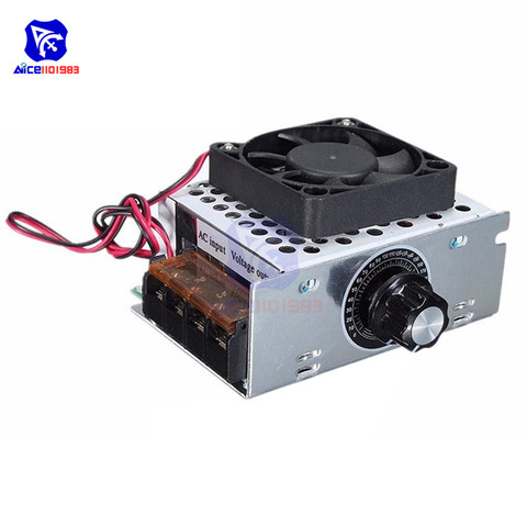 Diymore 110V AC 4000W SCR régulateur de tension électrique gradateur régulateur de température moteur régulateur de vitesse Module avec ventilateur de refroidissement ► Photo 1/6