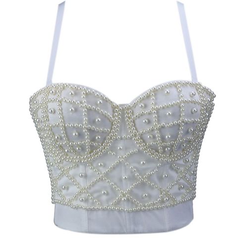 Bustier sans manches pour femmes, Bustier Sexy avec perles, Push Up, Corset, Bralette de Club ► Photo 1/6