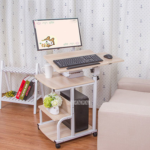 Grande taille ordinateur de bureau Table réglable mobile ordinateur Portable bureau rotation ordinateur Portable Table de lit peut être levé bureau debout ► Photo 1/5