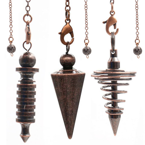 Pendules en métal pour la radiesthésie Divination Reiki guérison spirituelle Wicca femmes hommes amulette vis forme Pendule chaînes bijoux de charme ► Photo 1/6