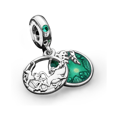 Pendentif Pumbaa du roi Lion en émail vert pour femmes, breloques Pandora originales, cadeaux de bijoux ► Photo 1/6