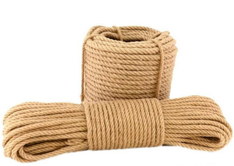 Corde de Jute naturelle 8mm 10m-50m, corde de ficelle en chanvre, corde torsadée, décoration artisanale faite à la main ► Photo 1/4