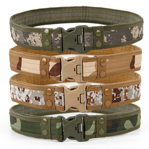 Ceinture militaire tactique en Nylon pour hommes, sangle d'entraînement multifonctionnelle en plein air, sangle de taille Camouflage de haute qualité ► Photo 1/6