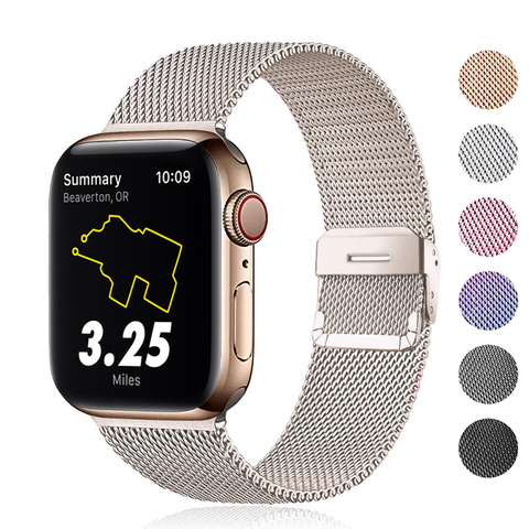 Bracelet milanais en métal inoxydable pour Apple watch, 44mm 40mm iWatch 42mm 38mm, pour Apple Watch 6 5 4 3 2 SE ► Photo 1/6