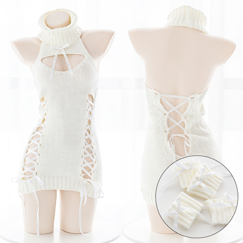 Robe Sexy à Corset japonais vierge tueur, pull pour femmes, poitrine ouverte, col roulé, tricots dos nu, bande de Cosplay Anime ► Photo 1/6