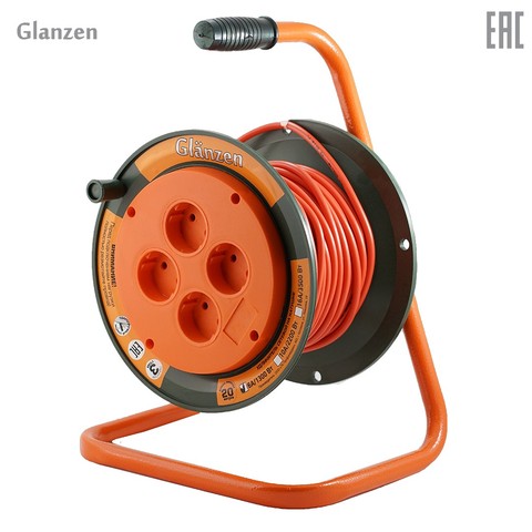 Extension électrique pour bobines glanzen 4 H. PVS 2x75 20 m, 1300 W ► Photo 1/3