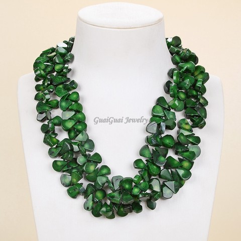 GG – collier de corail vert à 2 brins, bijoux de 18 à 22 pouces ► Photo 1/3