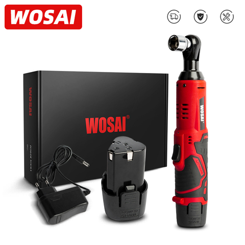 WOSAI 12V MT série clé électrique sans fil 45NM 3/8 ''clé à cliquet enlèvement vis écrou outils de réparation de voiture clé à Angle droit ► Photo 1/6