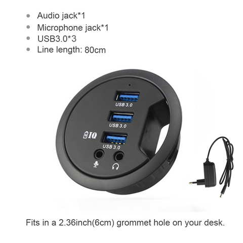 HUB USB 3.0 à 3 Ports pour ordinateur de bureau, avec adaptateur pour casque/microphone, séparateur Multi USB 3.0 ► Photo 1/6