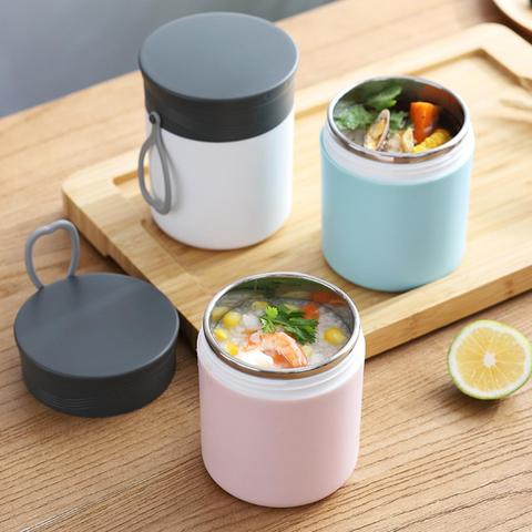 Boîte à déjeuner anti-fuite de 450ML, Thermos alimentaire à paroi unique en acier inoxydable pour enfants, récipients de soupe avec couvercle ► Photo 1/6