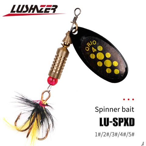 LUSHAZER pêche spinners spoon3.9g4.4g7.4gcarp appât cuillère en acier de pêche jigging basse leurre iscas artificiais pêche accessoires ► Photo 1/6