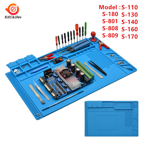 Tapis de travail d'isolation thermique en Silicone, résistant à la chaleur, Station de soudage BGA, coussin isolant de réparation de soudage de PCB de téléphone portable ► Photo 1/6